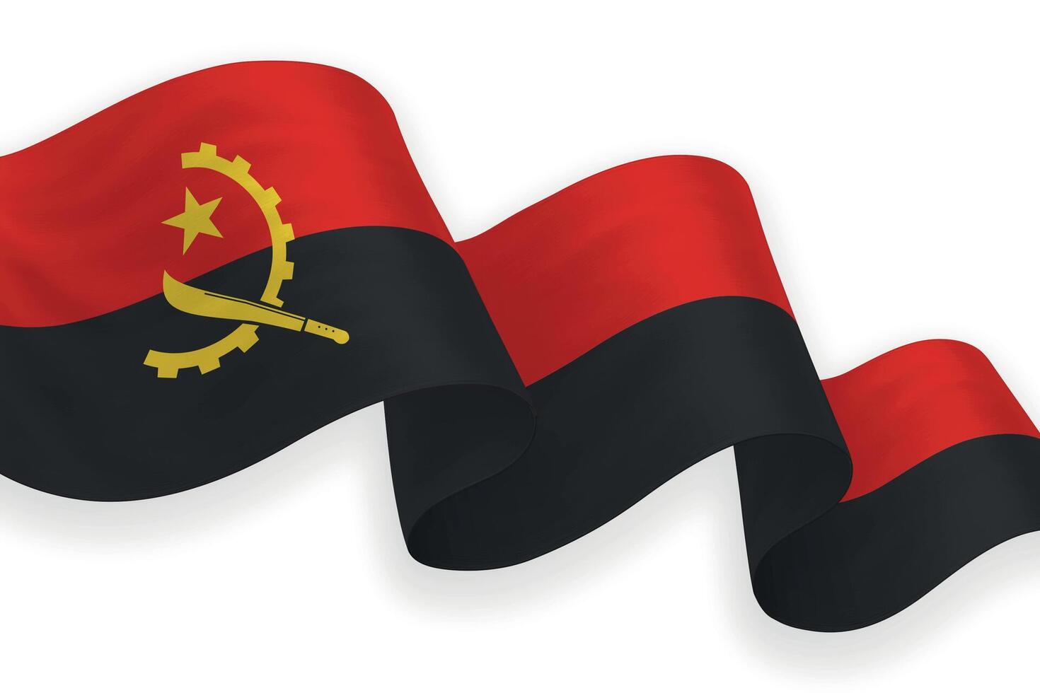 Angola national flag waving on white background vector