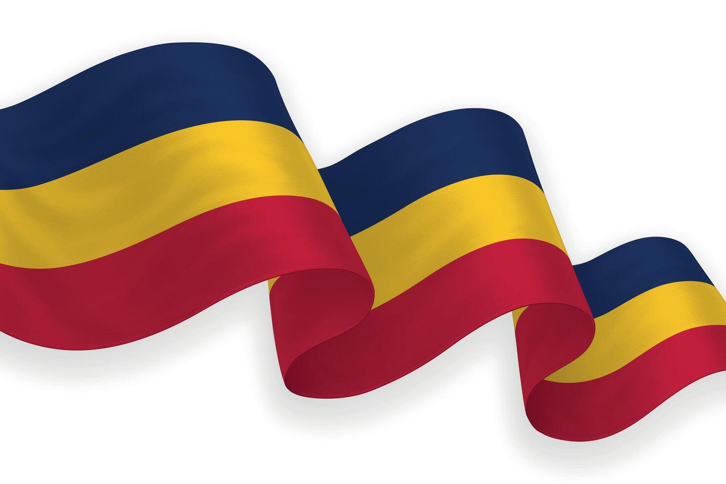 Chad national flag waving on white background vector