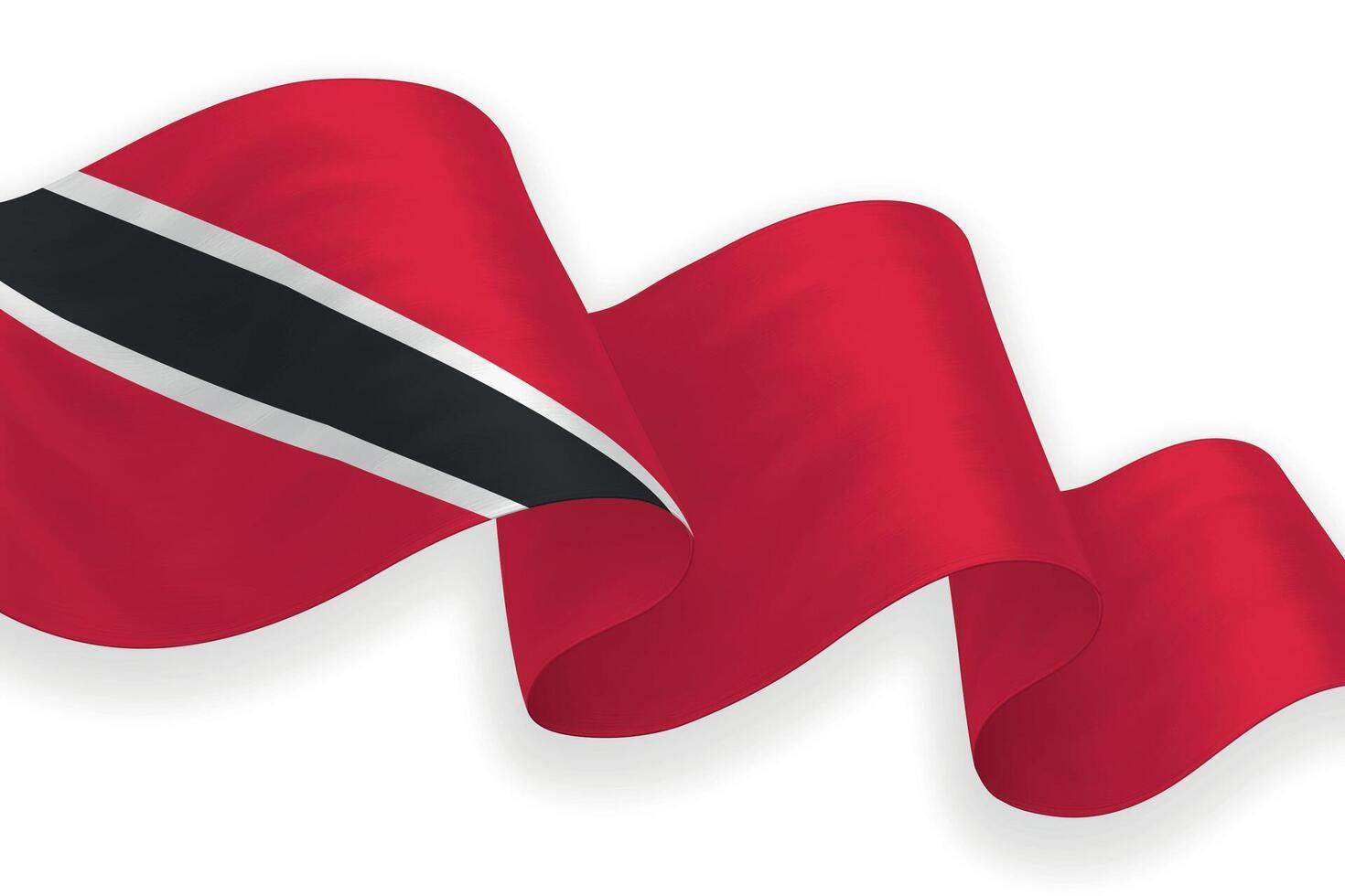 Trinidad and Tobago national flag waving on white background vector