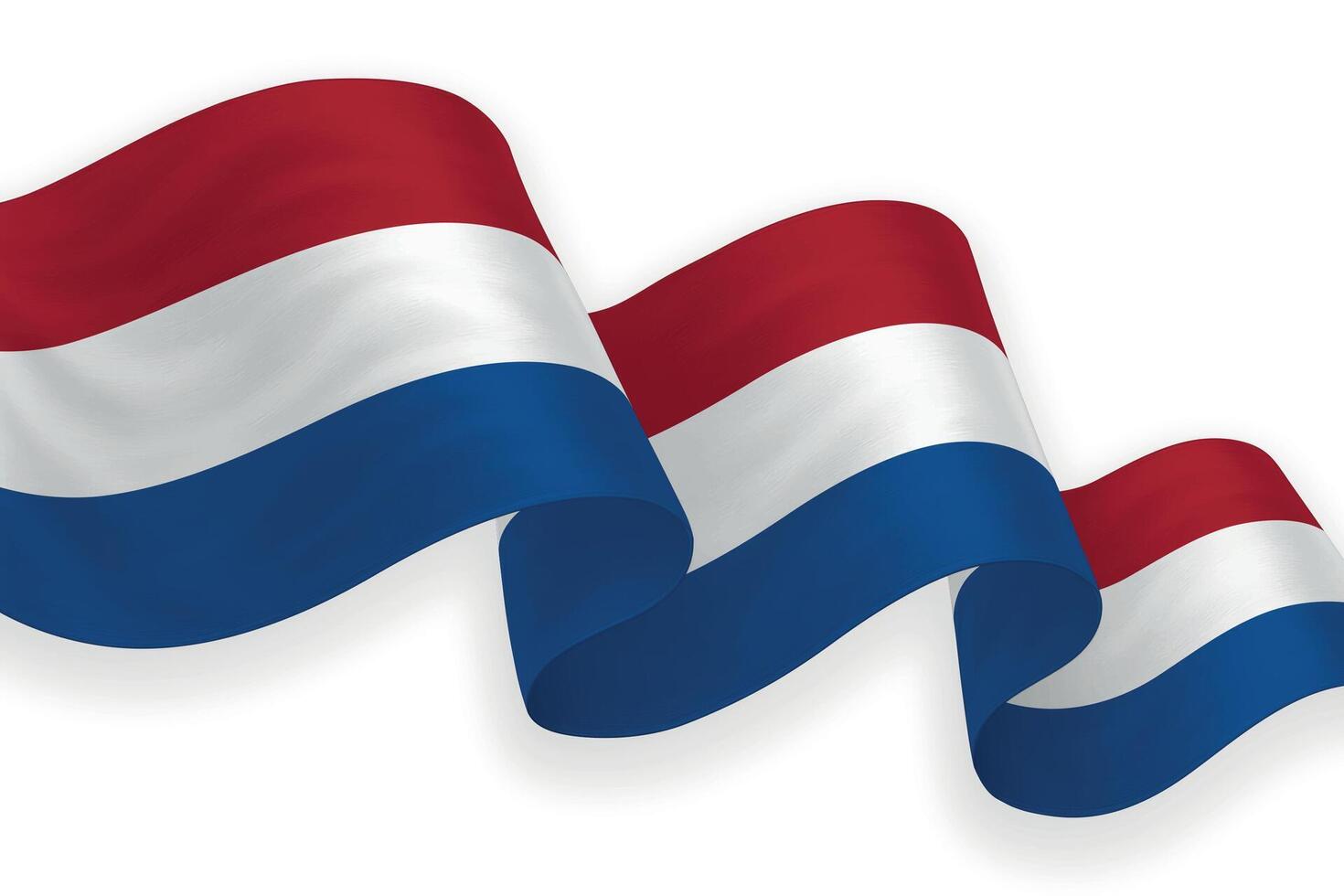Netherlands national flag waving on white background vector