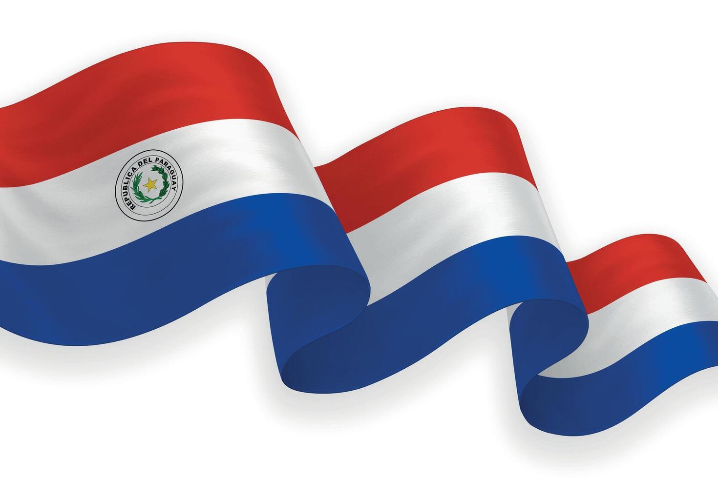 Paraguay national flag waving on white background vector