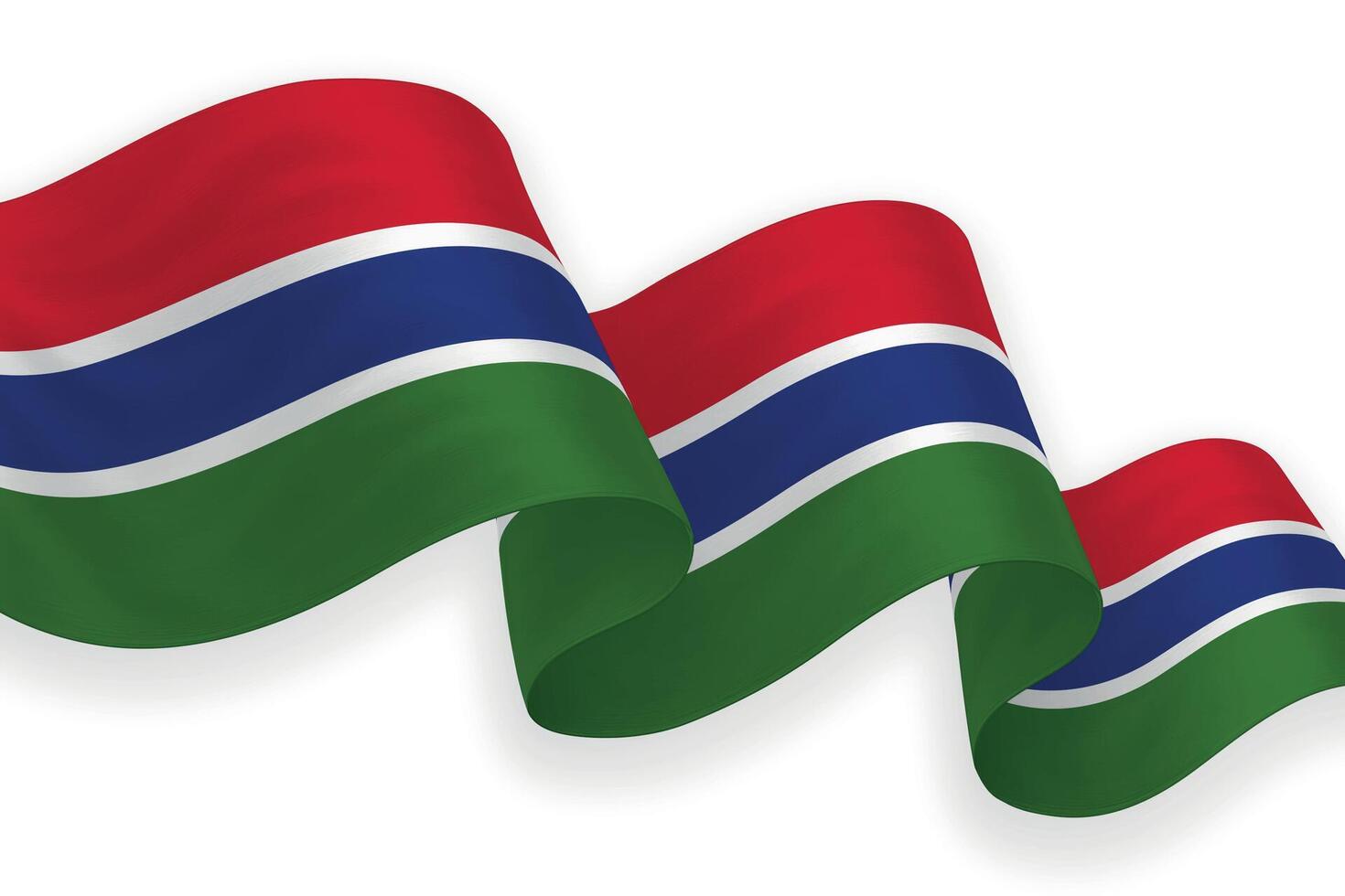 Gambia national flag waving on white background vector