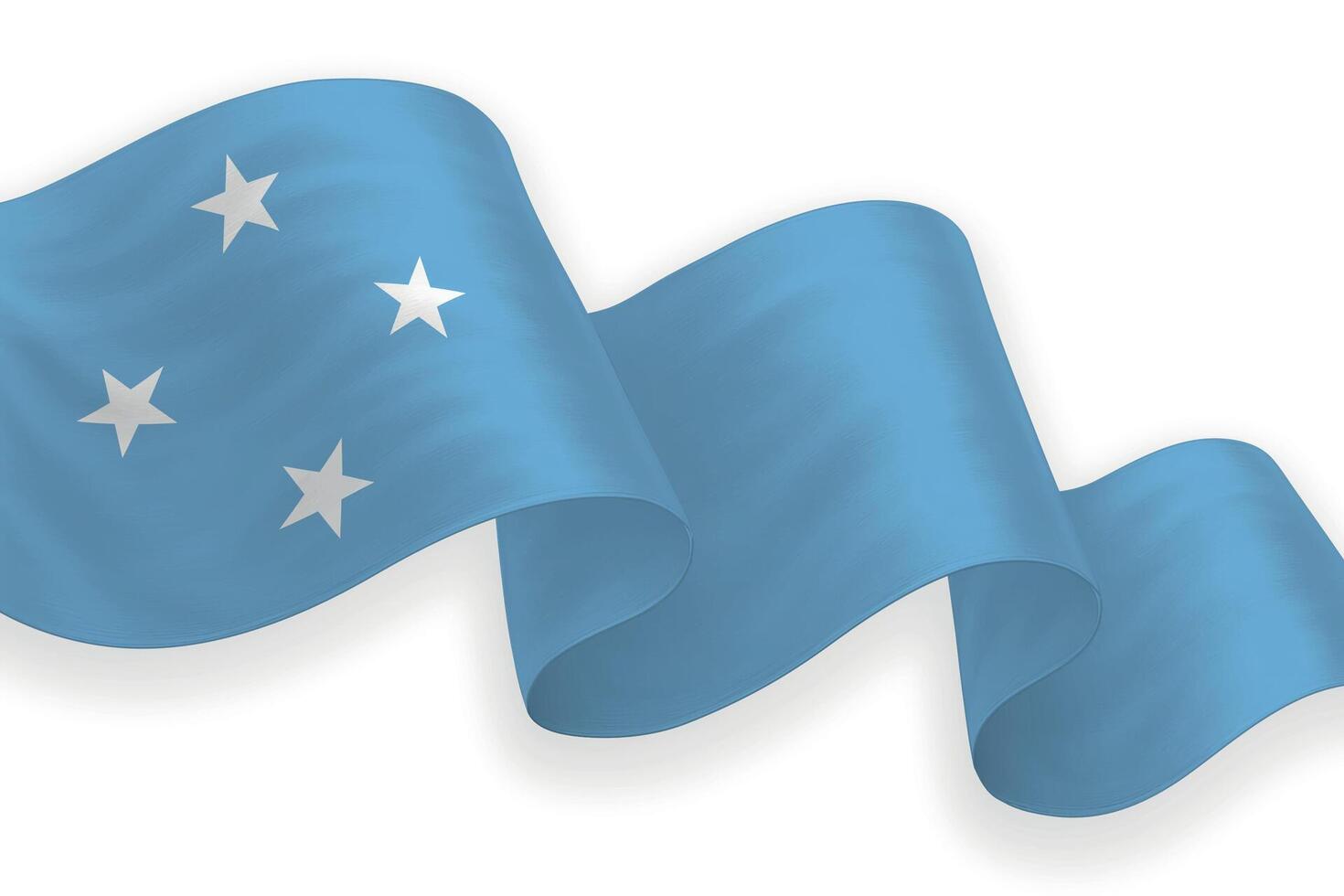Micronesia national flag waving on white background vector