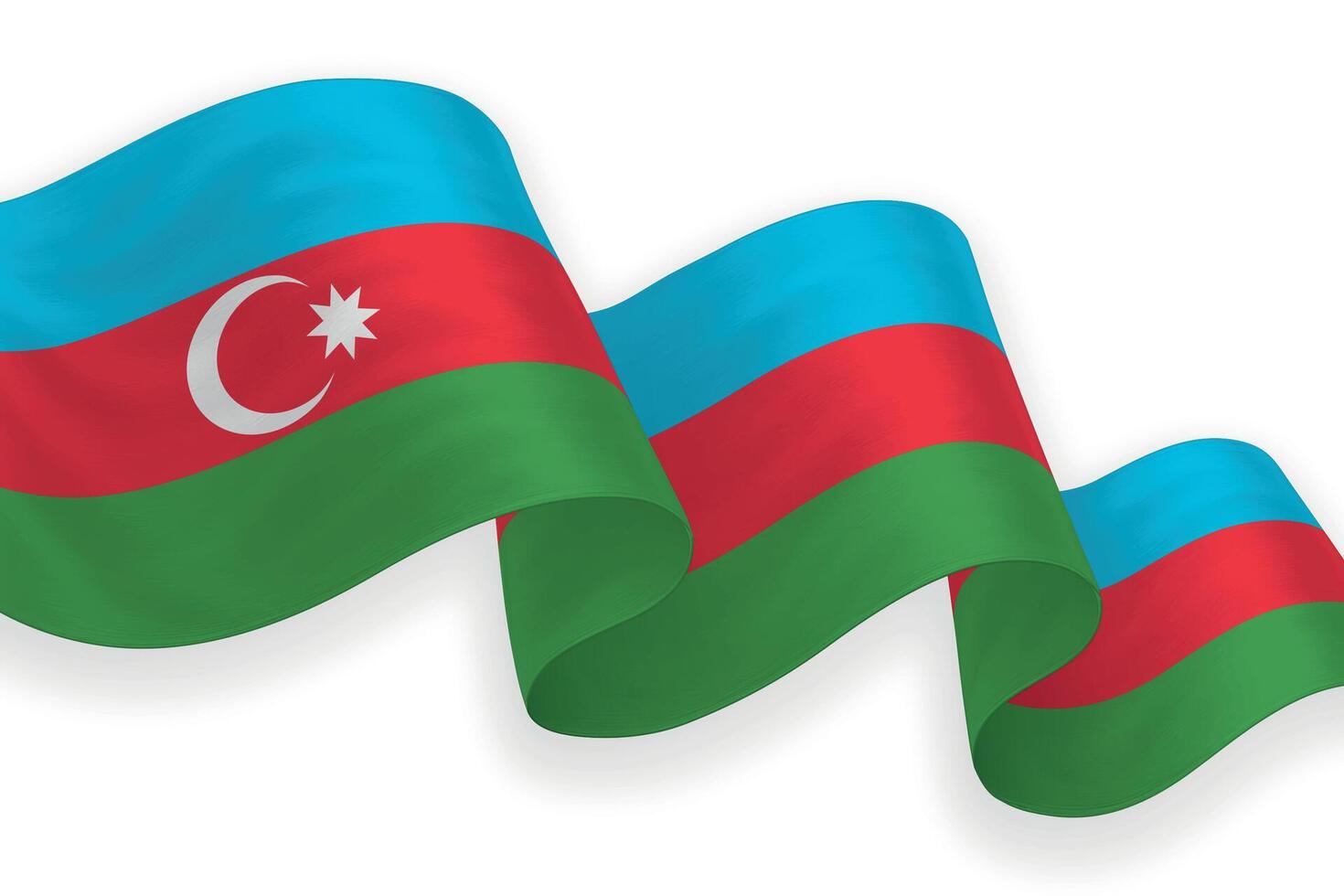 Azerbaijan national flag waving on white background vector
