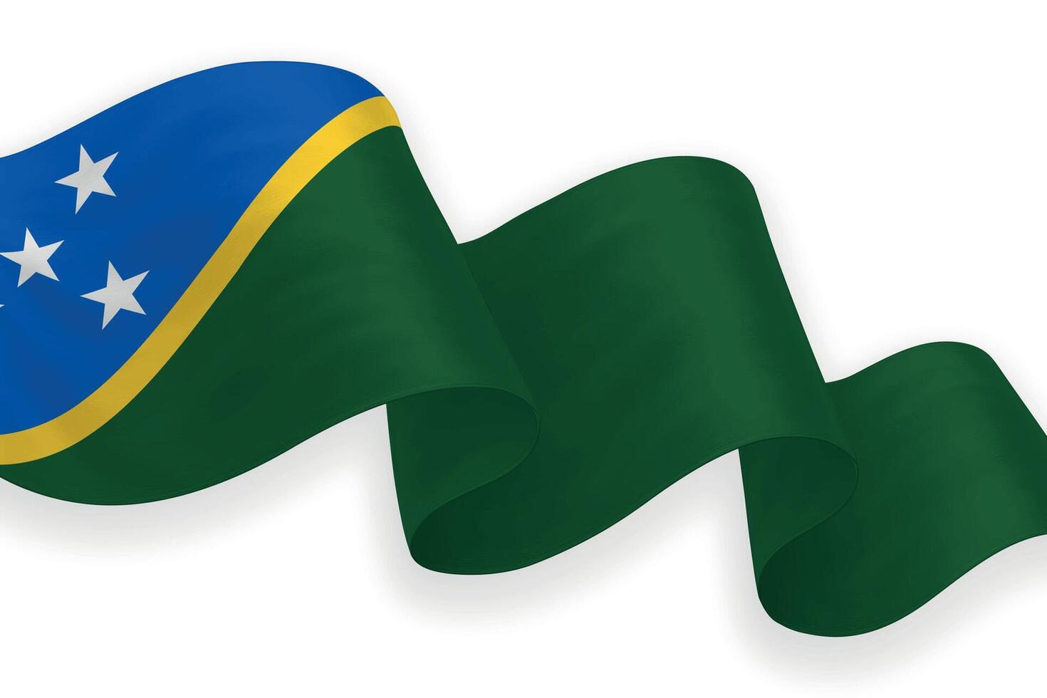 Solomon Islands national flag waving on white background vector