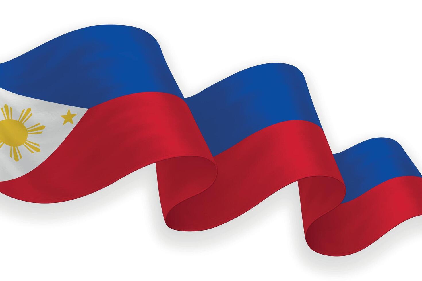 Philippines national flag waving on white background vector