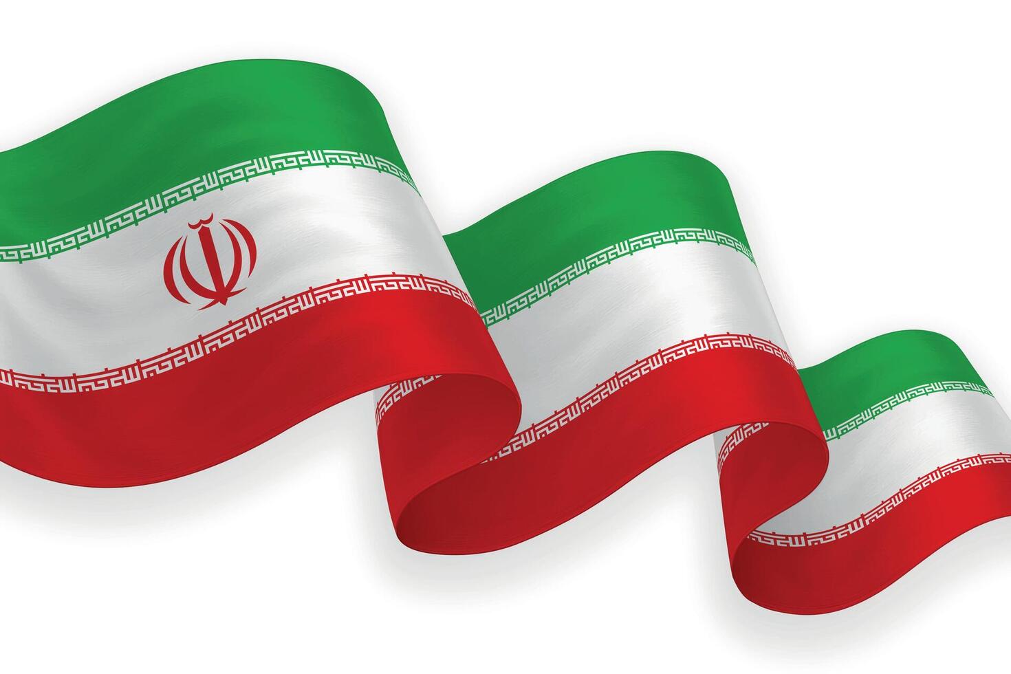 Iran national flag waving on white background vector