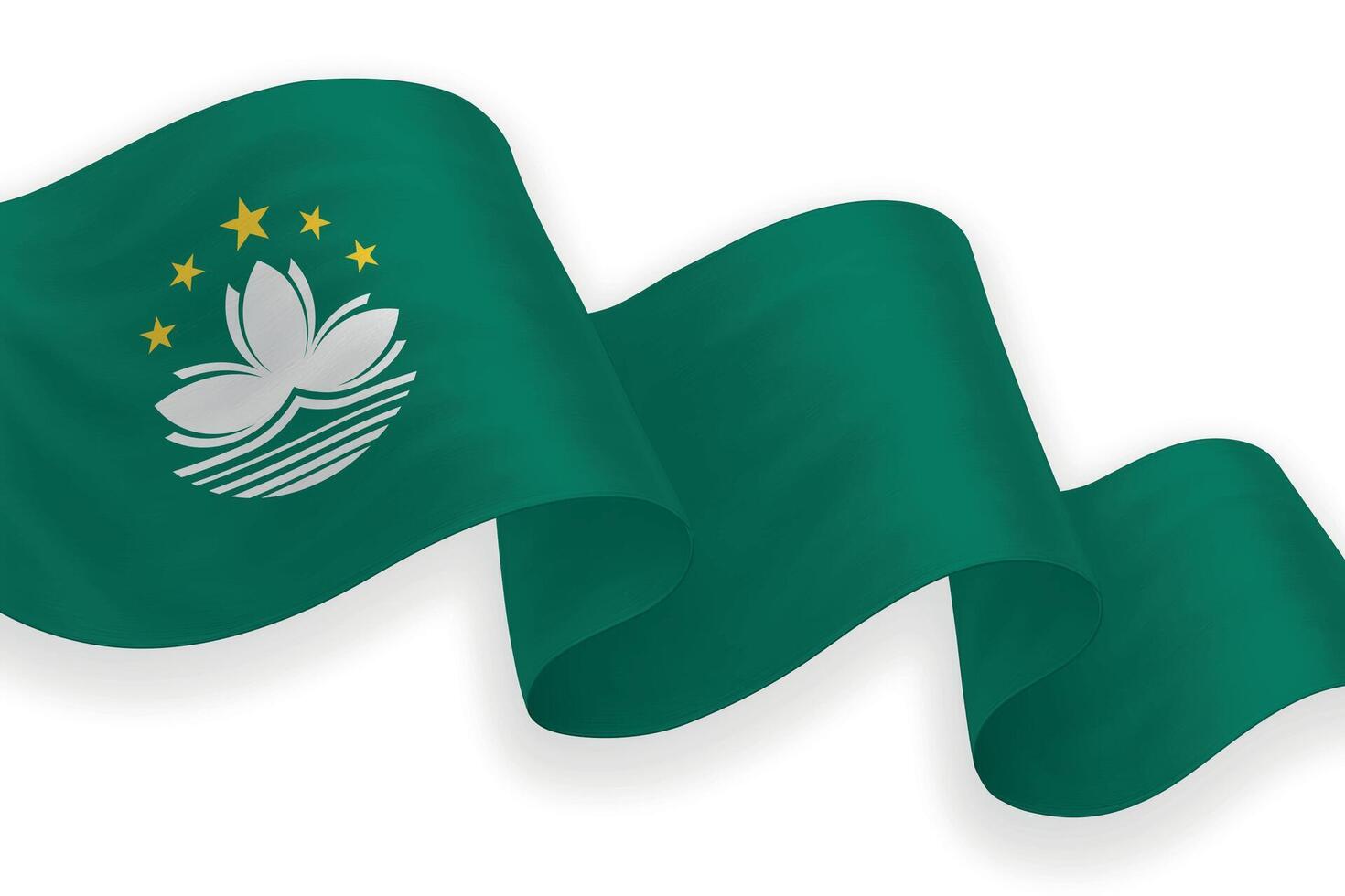 Macao national flag waving on white background vector