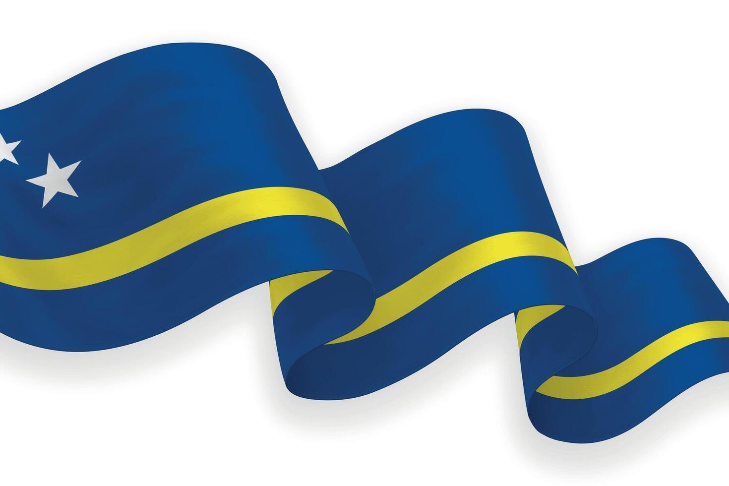 Curacao national flag waving on white background vector