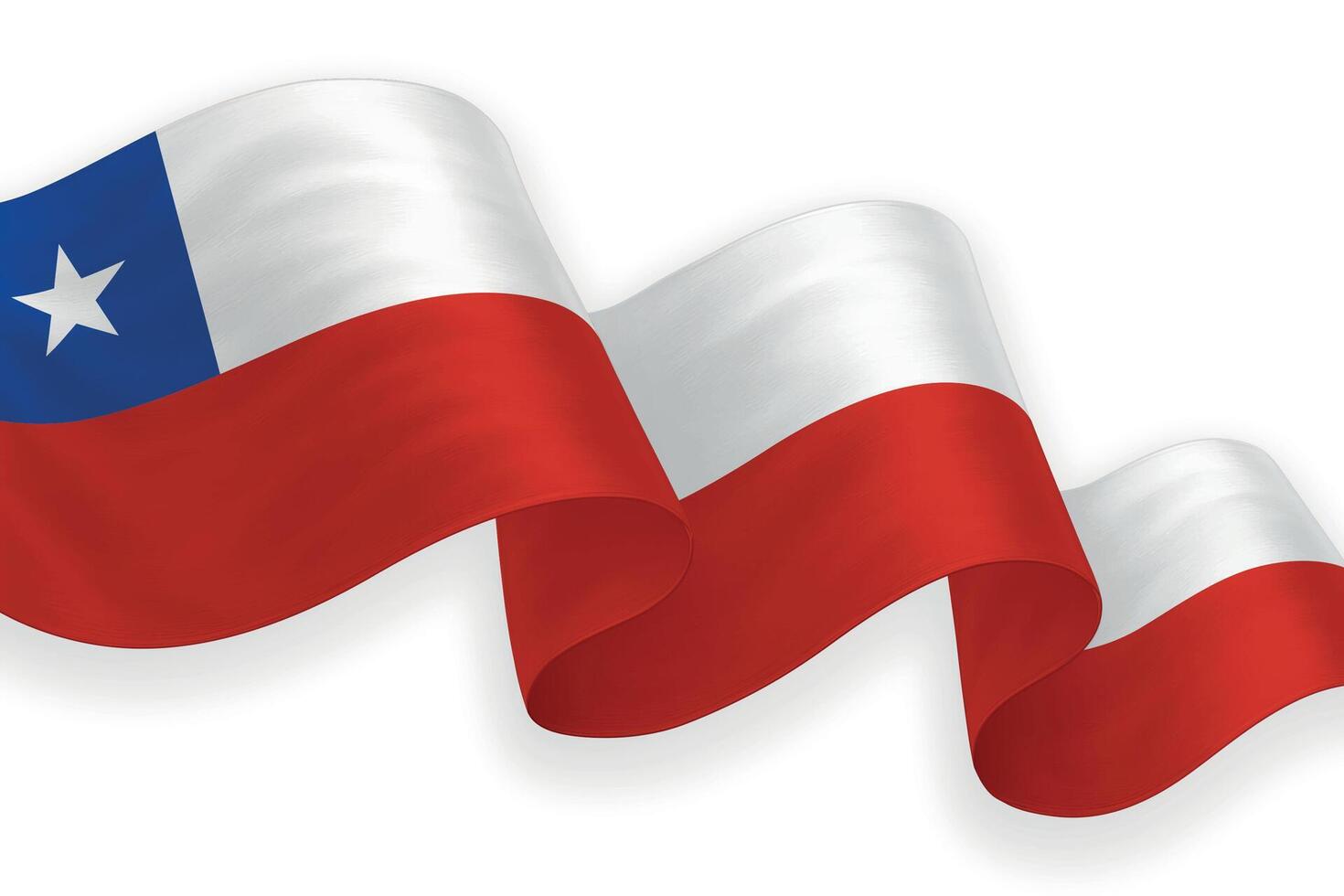 Chile national flag waving on white background vector
