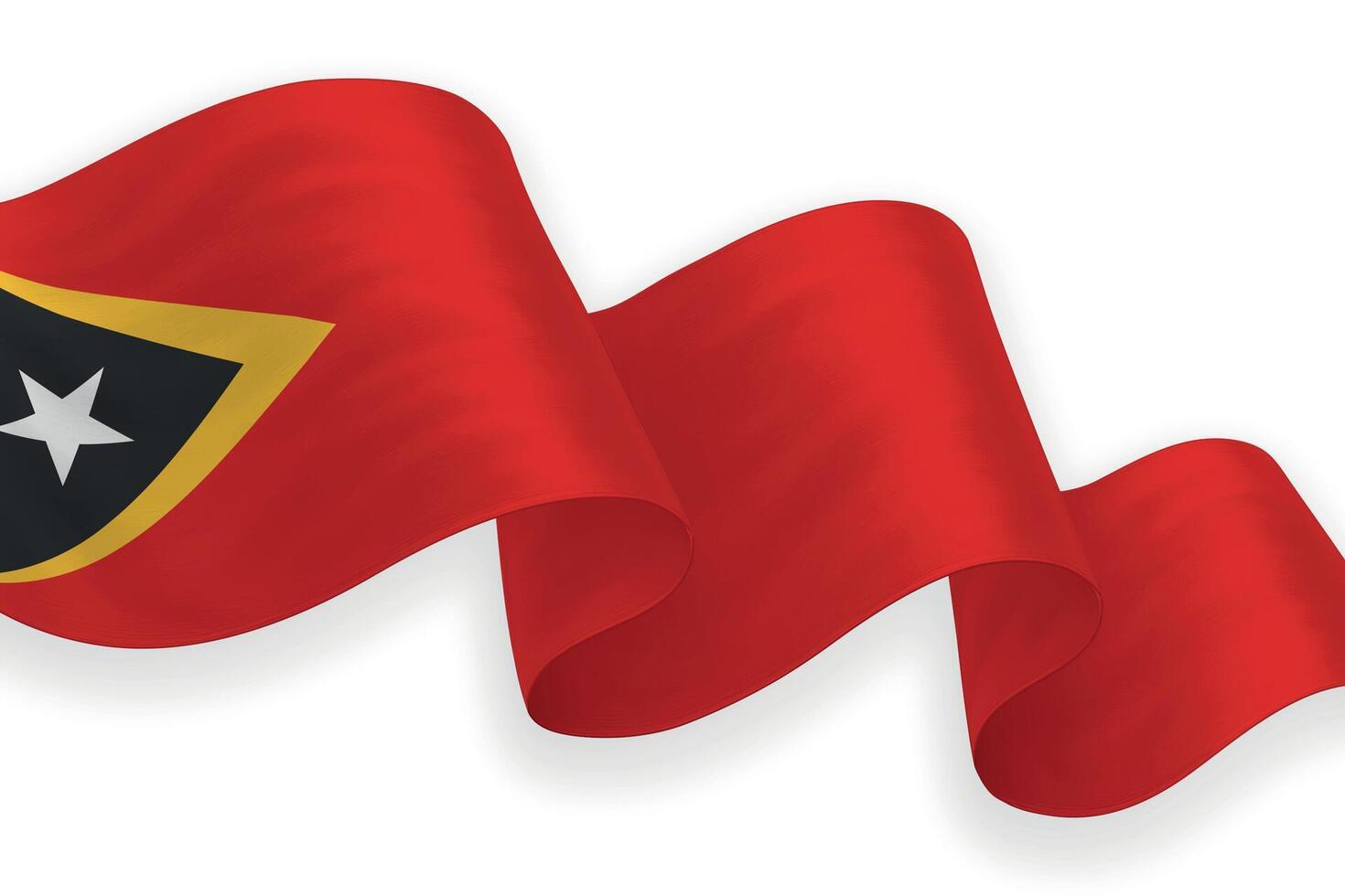 East Timor national flag waving on white background vector