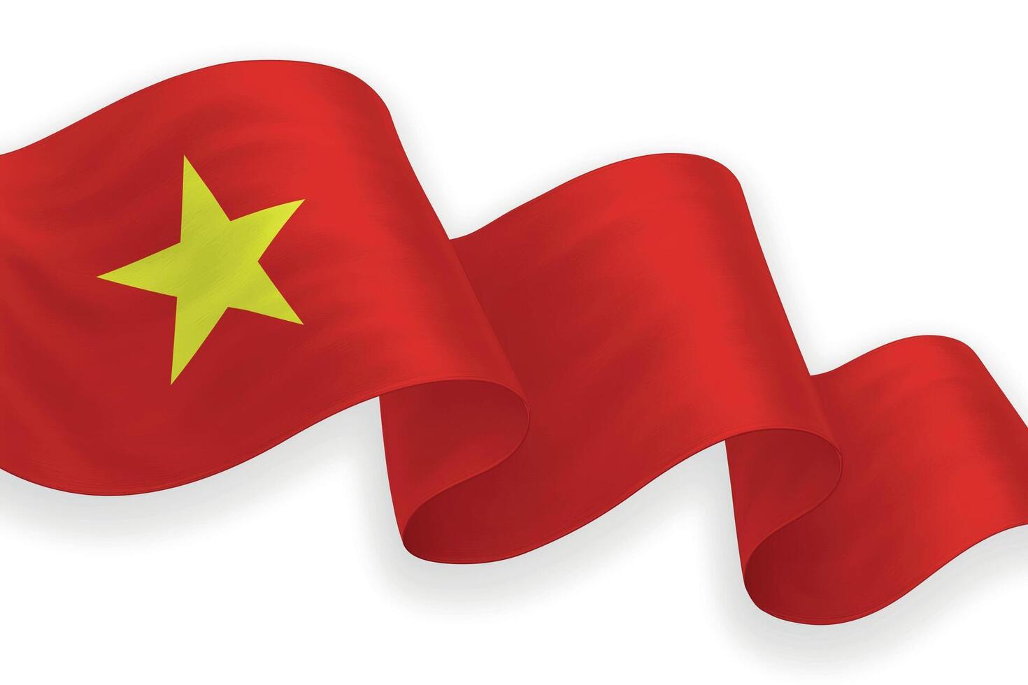 Vietnam national flag waving on white background vector