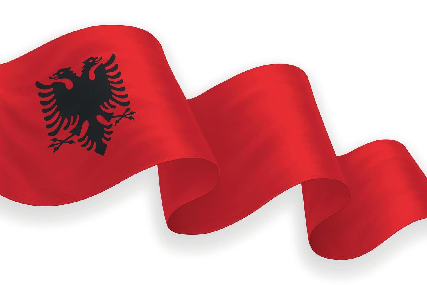 Albania national flag waving on white background vector