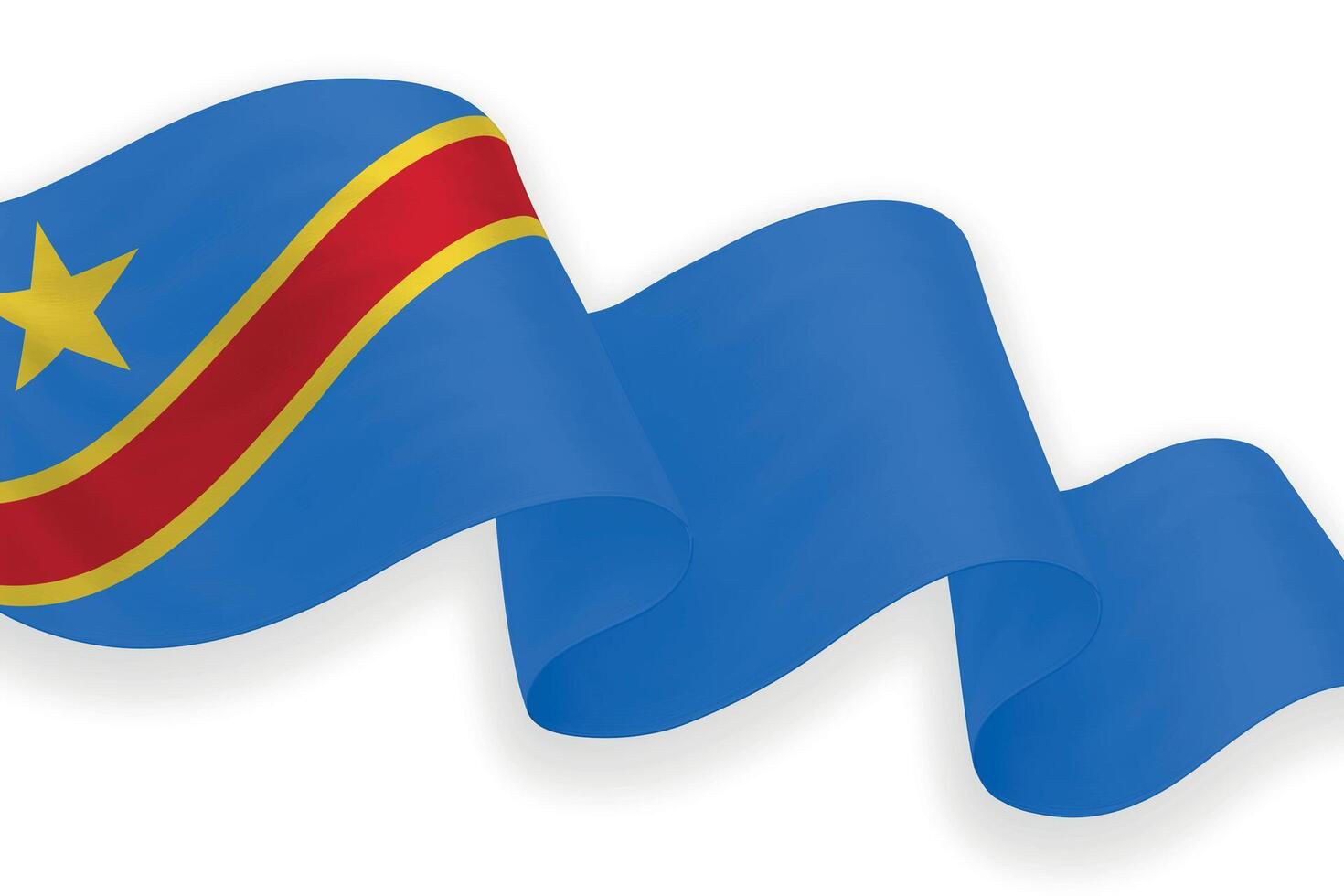 DR Congo national flag waving on white background vector