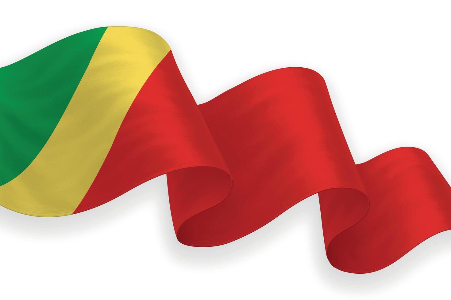 Congo national flag waving on white background vector