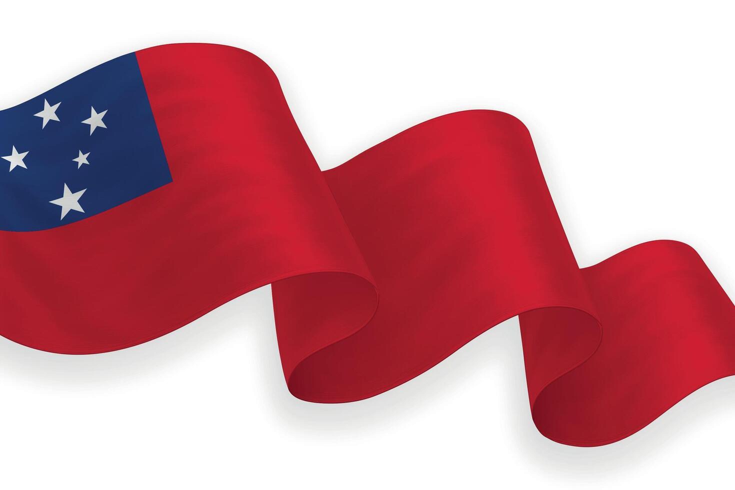 Samoa national flag waving on white background vector