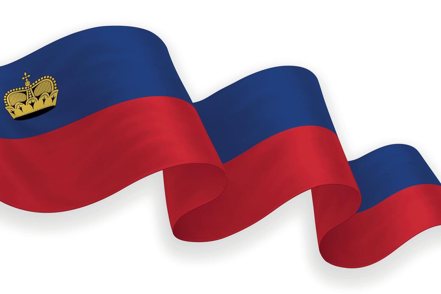 Liechtenstein national flag waving on white background vector