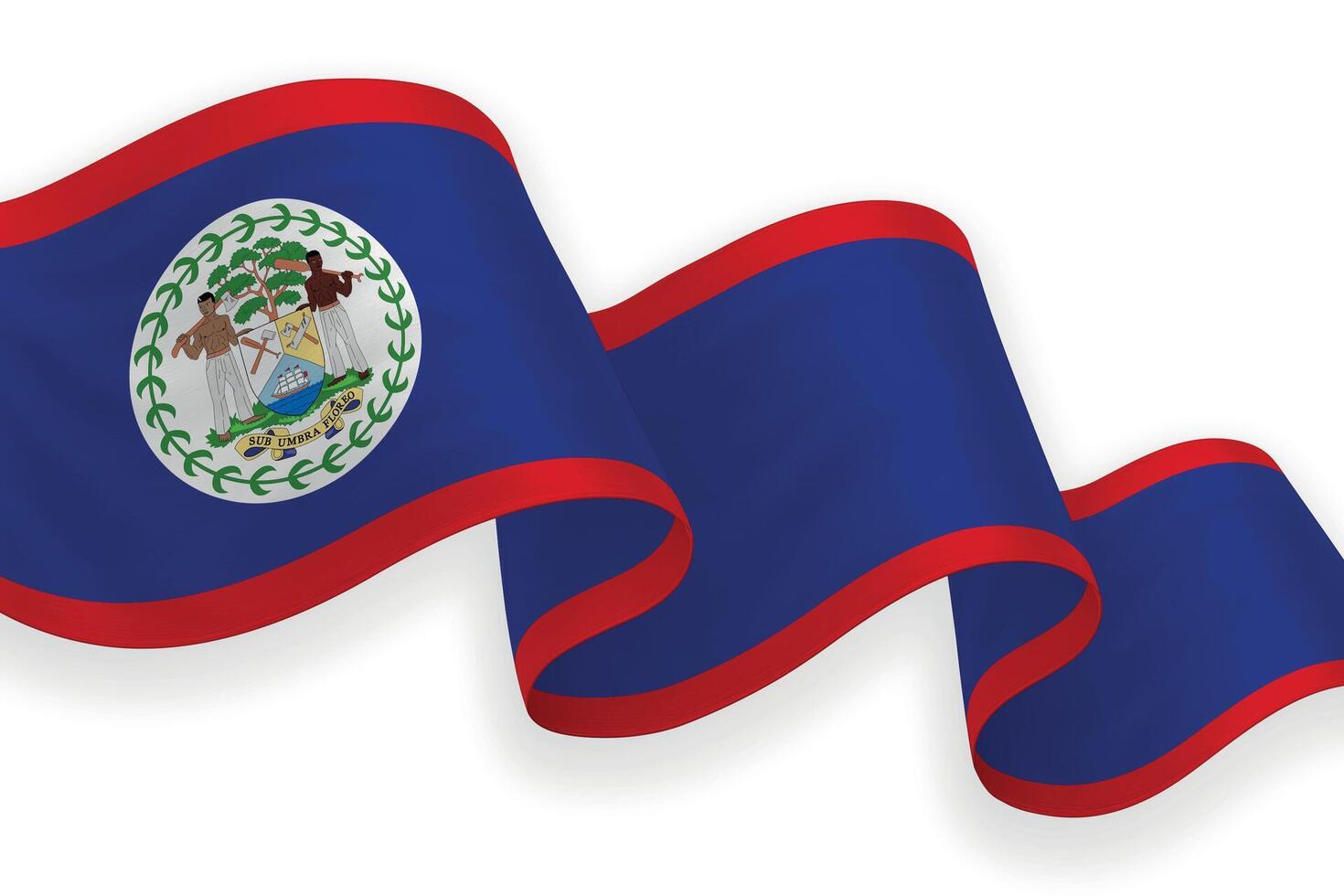 Belize national flag waving on white background vector
