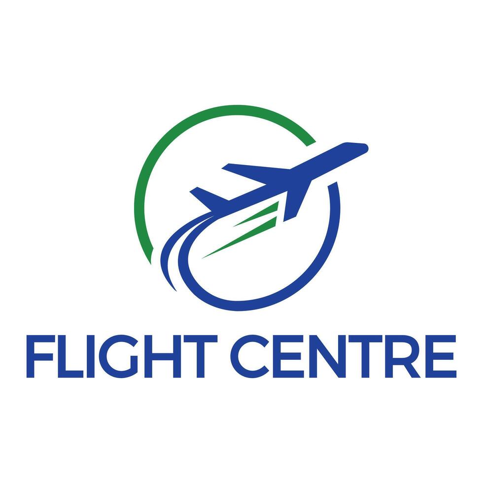 flight center airline flat minimalist logo design vector