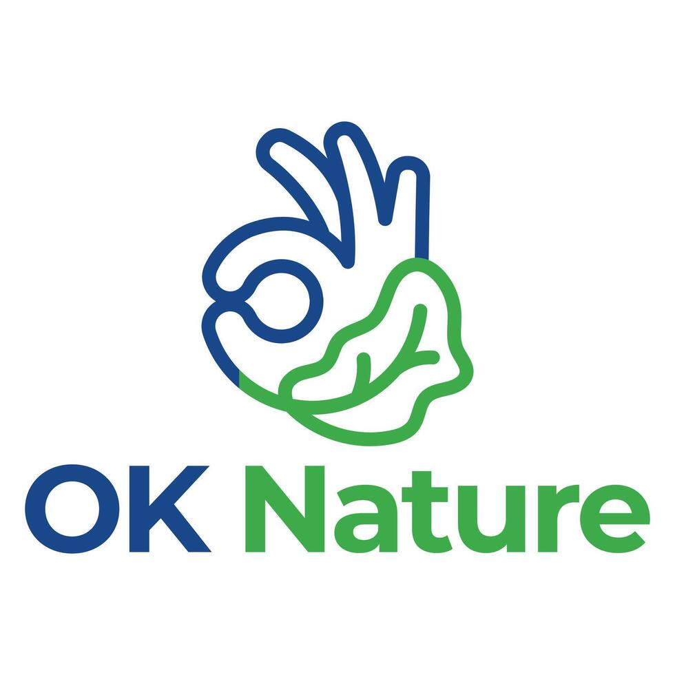 okay nature flat minimalist logo design vector