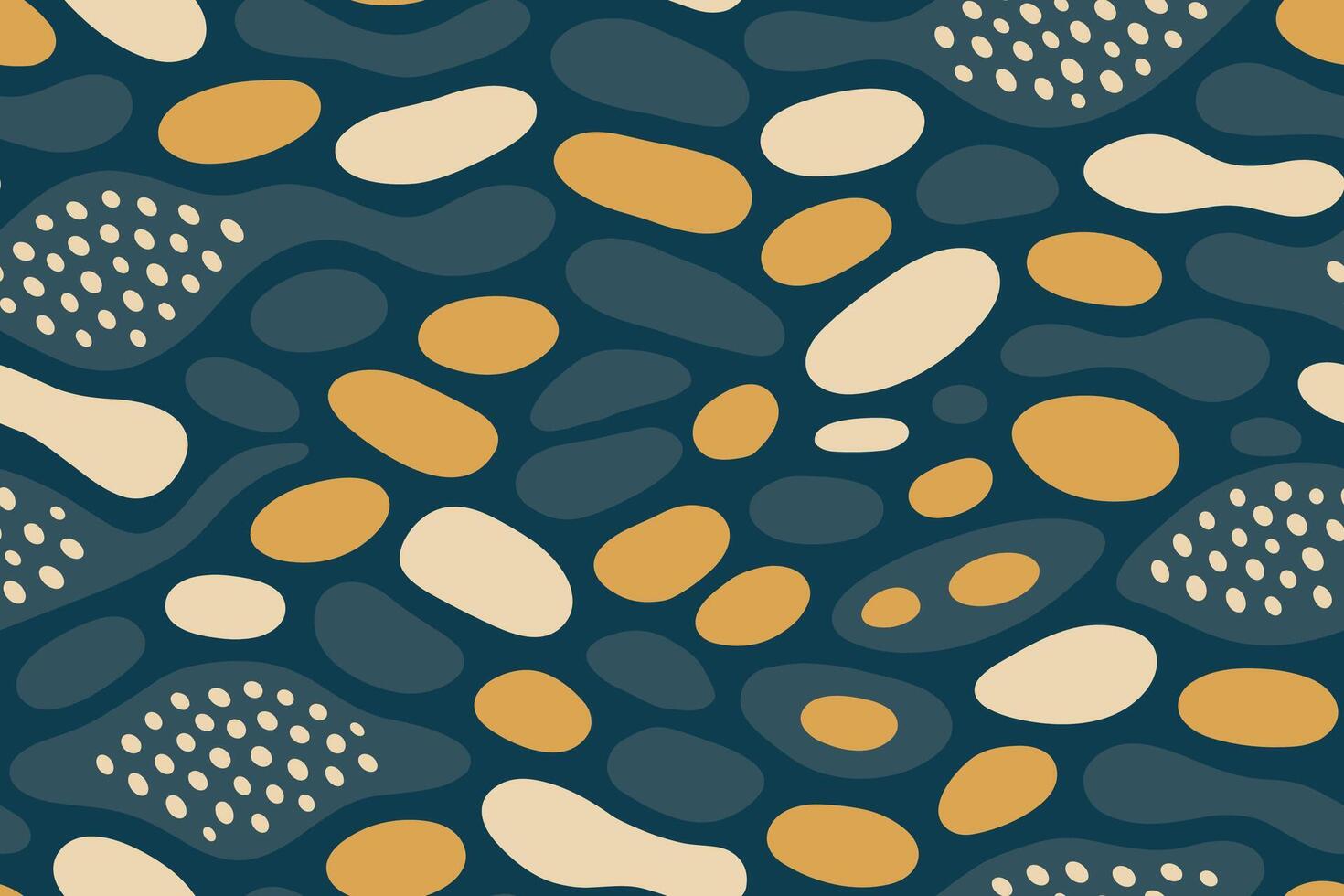 Seamless Abstract Triggerfish Skin Pattern with Gold and Cream Spots vector