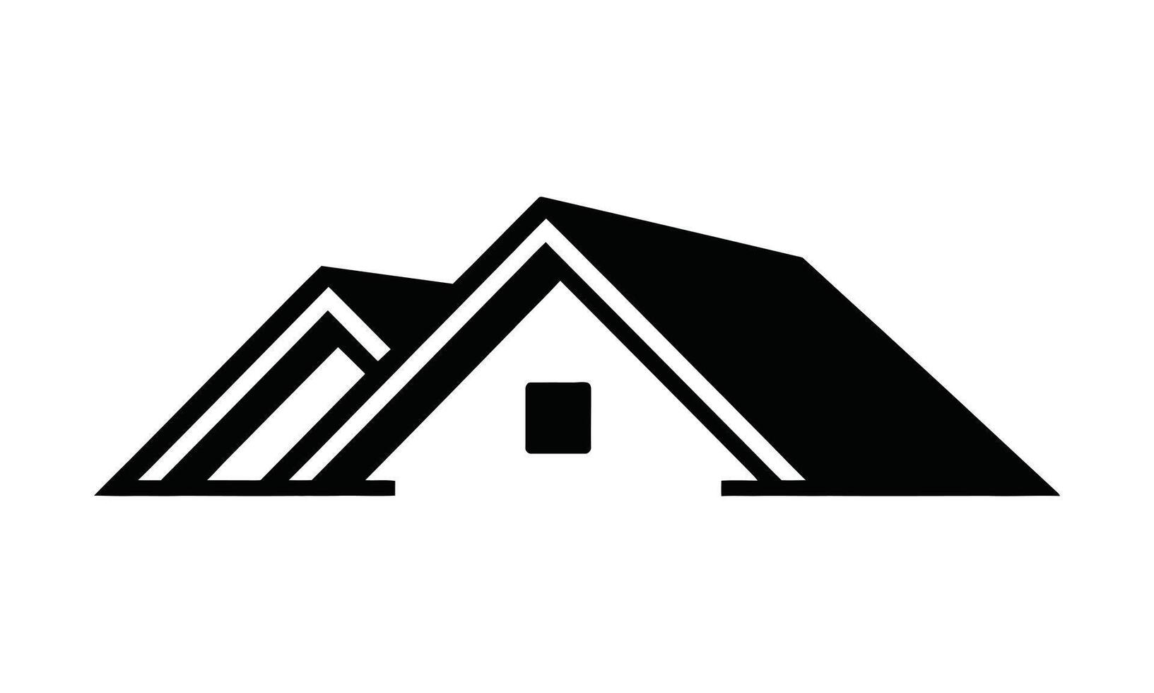 Modern house exterior design with geometric shapes silhouette vector