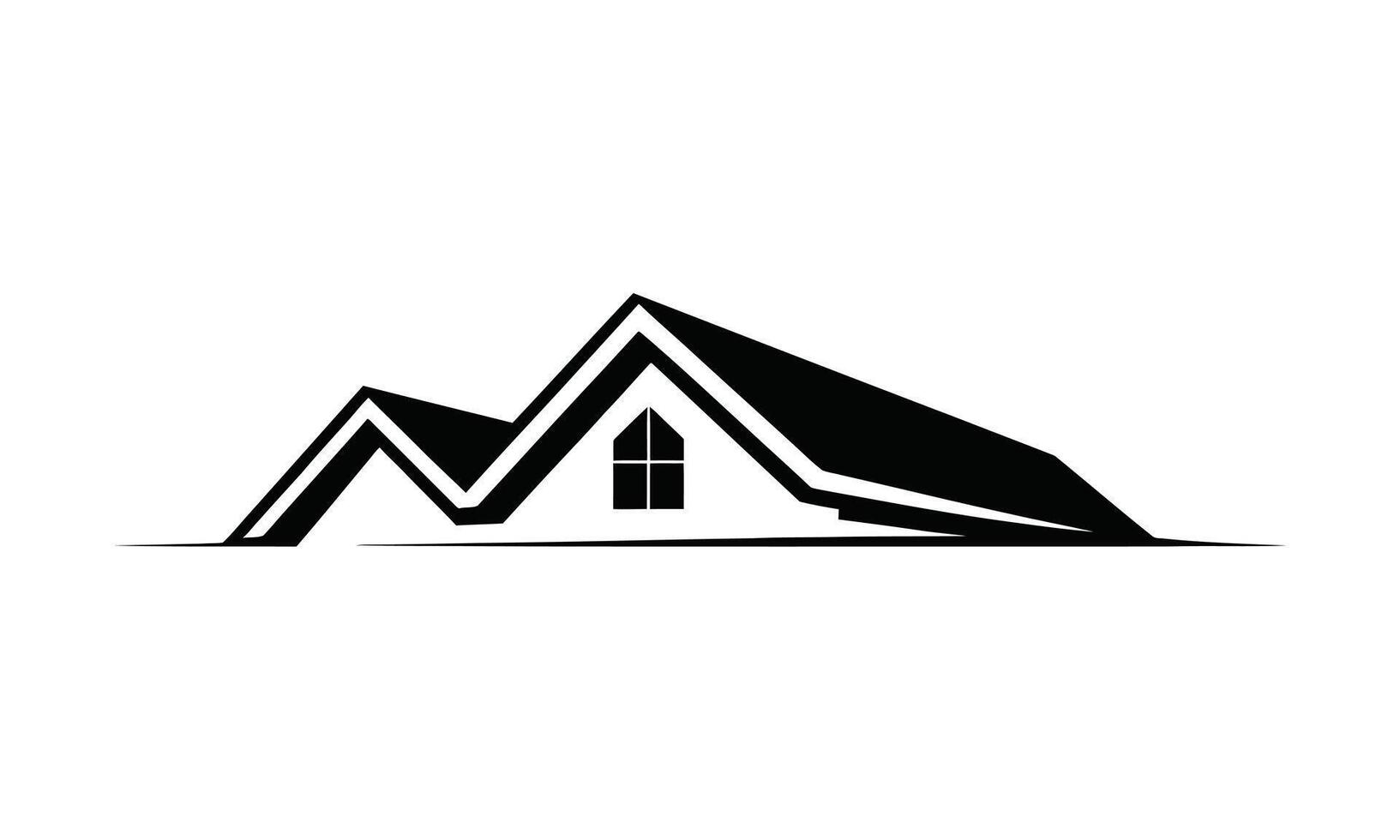 Modern home design architectural element silhouette vector