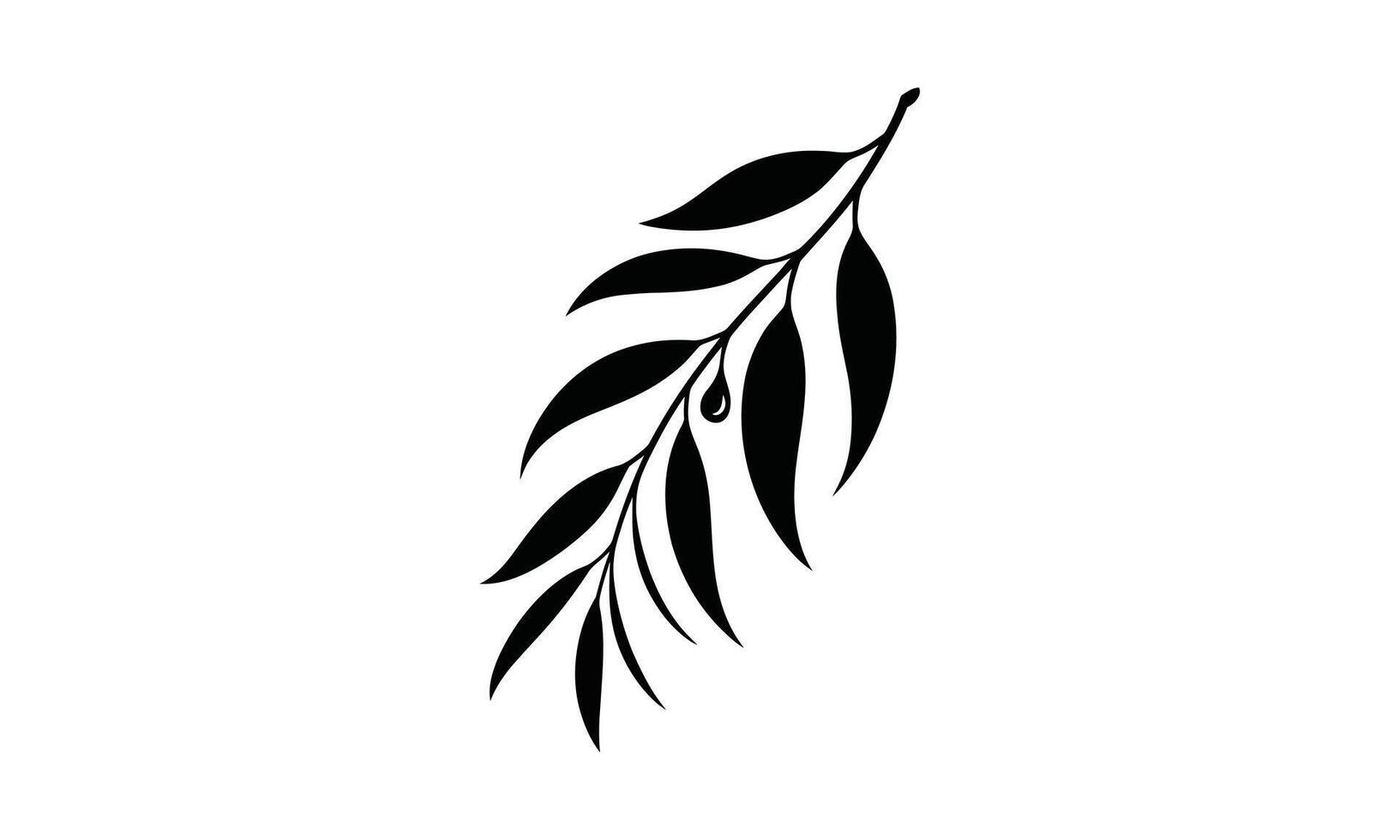 Elegant Olive Branch Nature Symbol vector