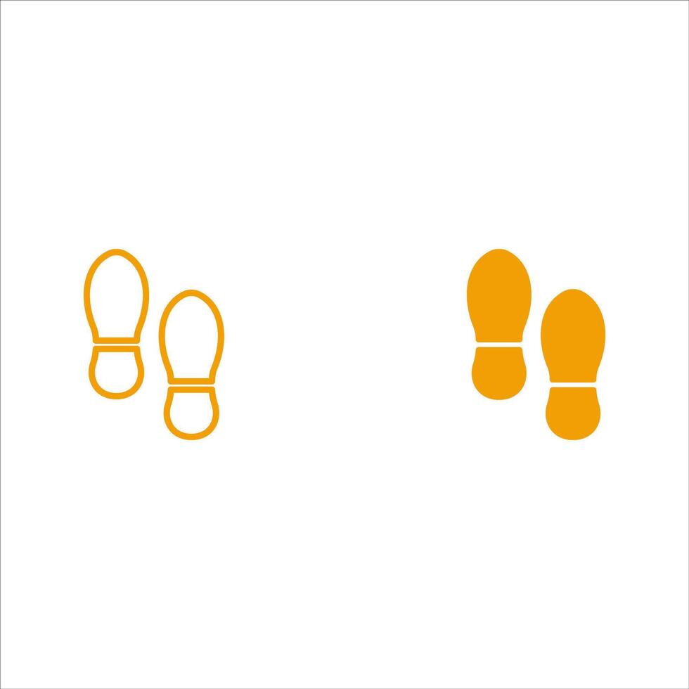 line icon set footsteps isolated on white background vector
