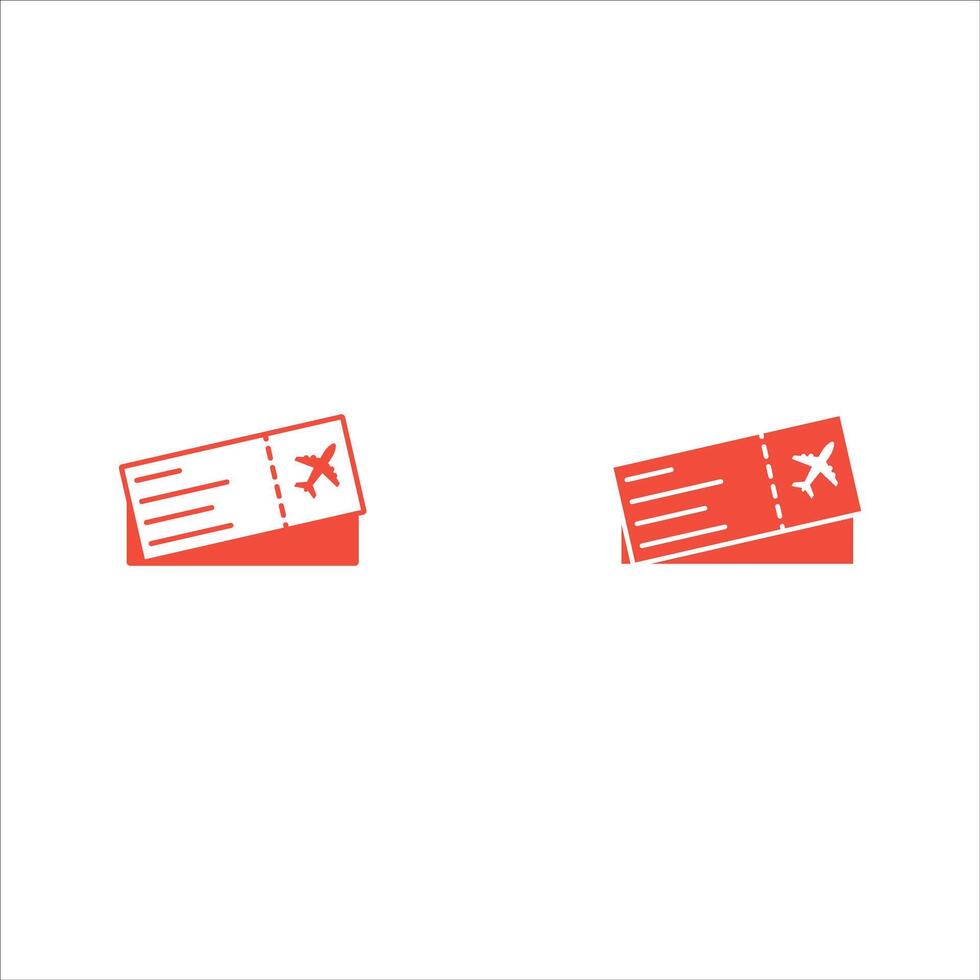 airplane ticket icon illustration, fair airplane ticket for tourist flight sign through airplane ticket reservation seat in economy class first class vip airplane ticket coupon symbol vector