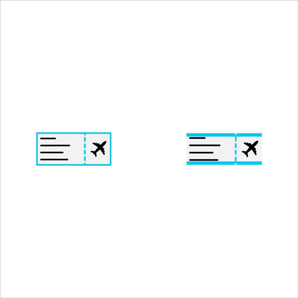 Airplane Ticket Icons Set Simple Minimalist Travel Graphic Design Black and White Color Illustration. vector