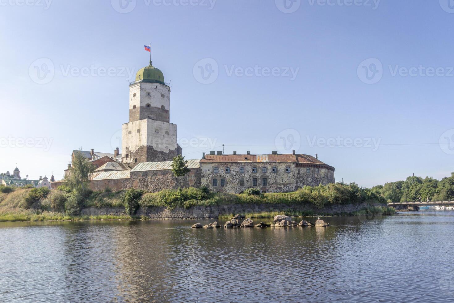 Vyborg castle is located on a separate island and connected to main land with bridges. Russia photo