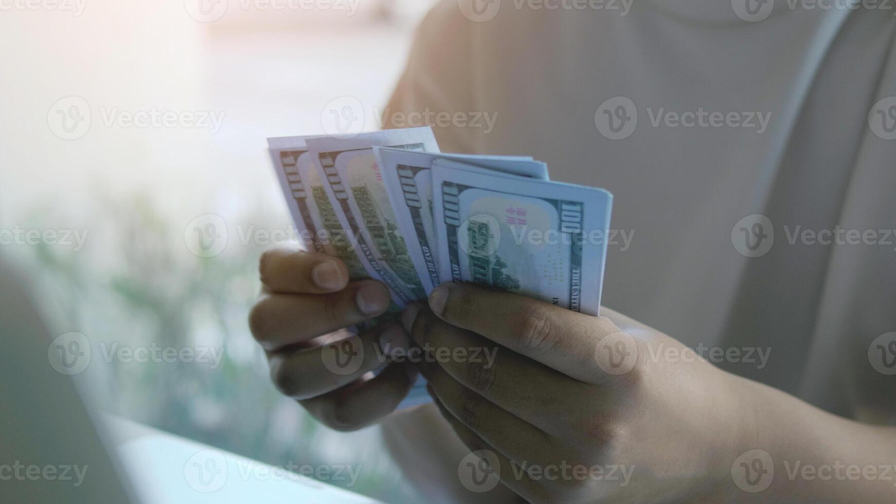 Dollar Currency Working for Money, Financial Planning and Investment, Banknotes and Financial photo