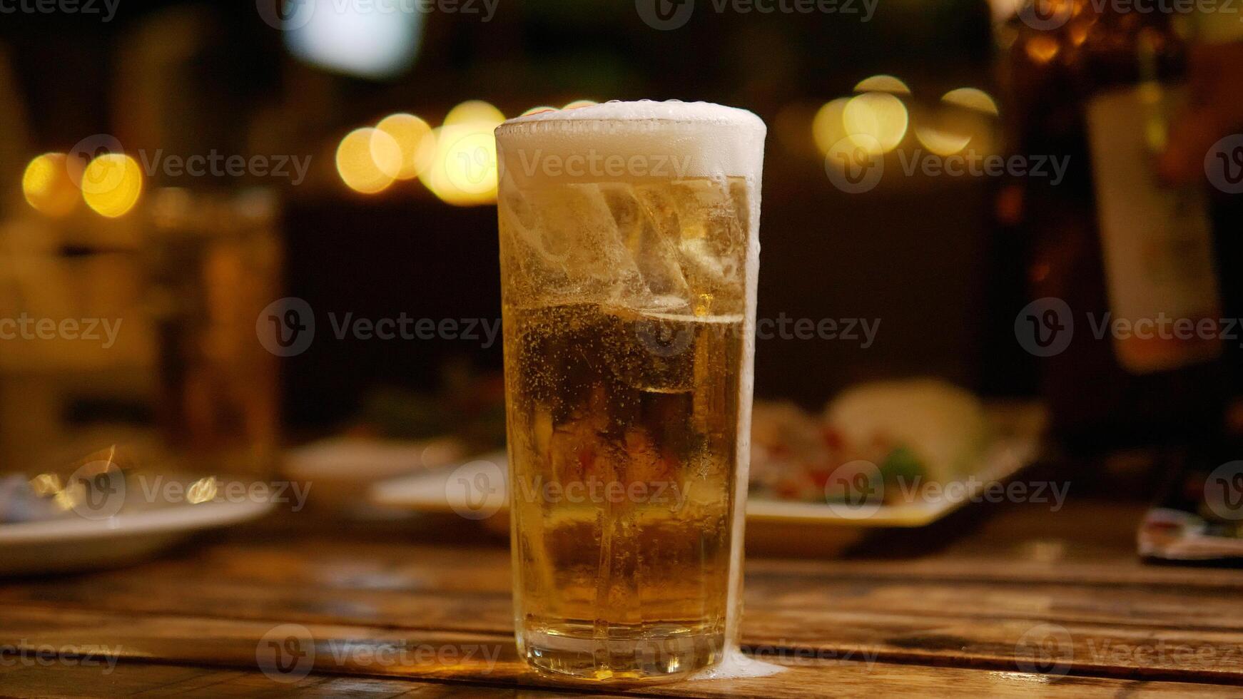 Alcoholic beverages mixed with soda, social drinking and socializing. photo