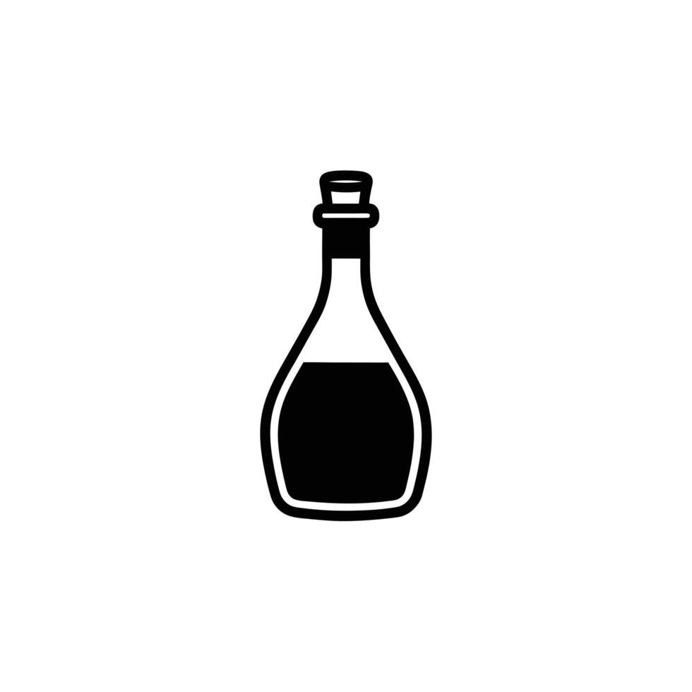 Black Bottle Icon for Beverage and Condiment Design Elements vector