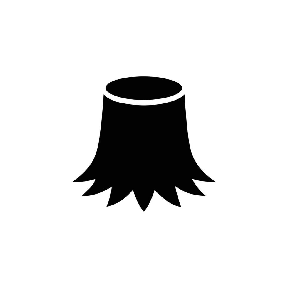 Black Tree Stump Silhouette Icon Isolated on White Background vector