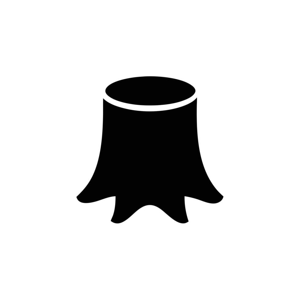 Black Tree Stump Icon for Forest and Nature Design Elements vector