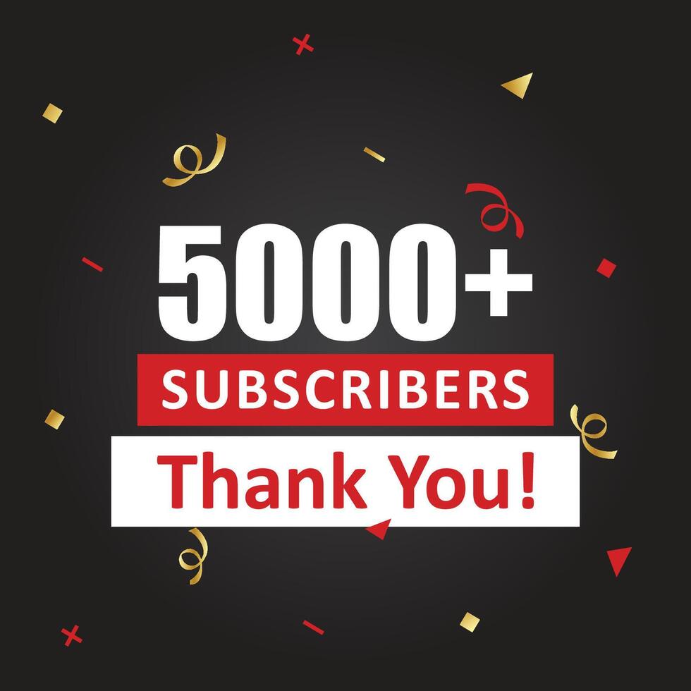 5k plus subscribers Thank you banner vector