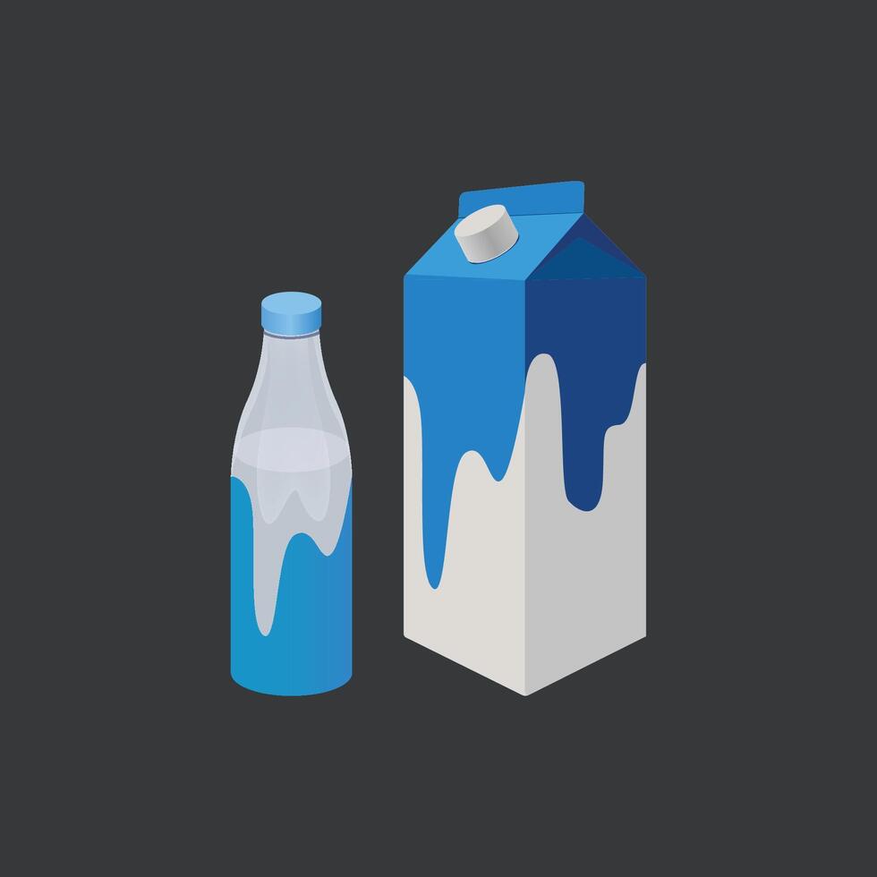 Milk packaging box and Bottle vector