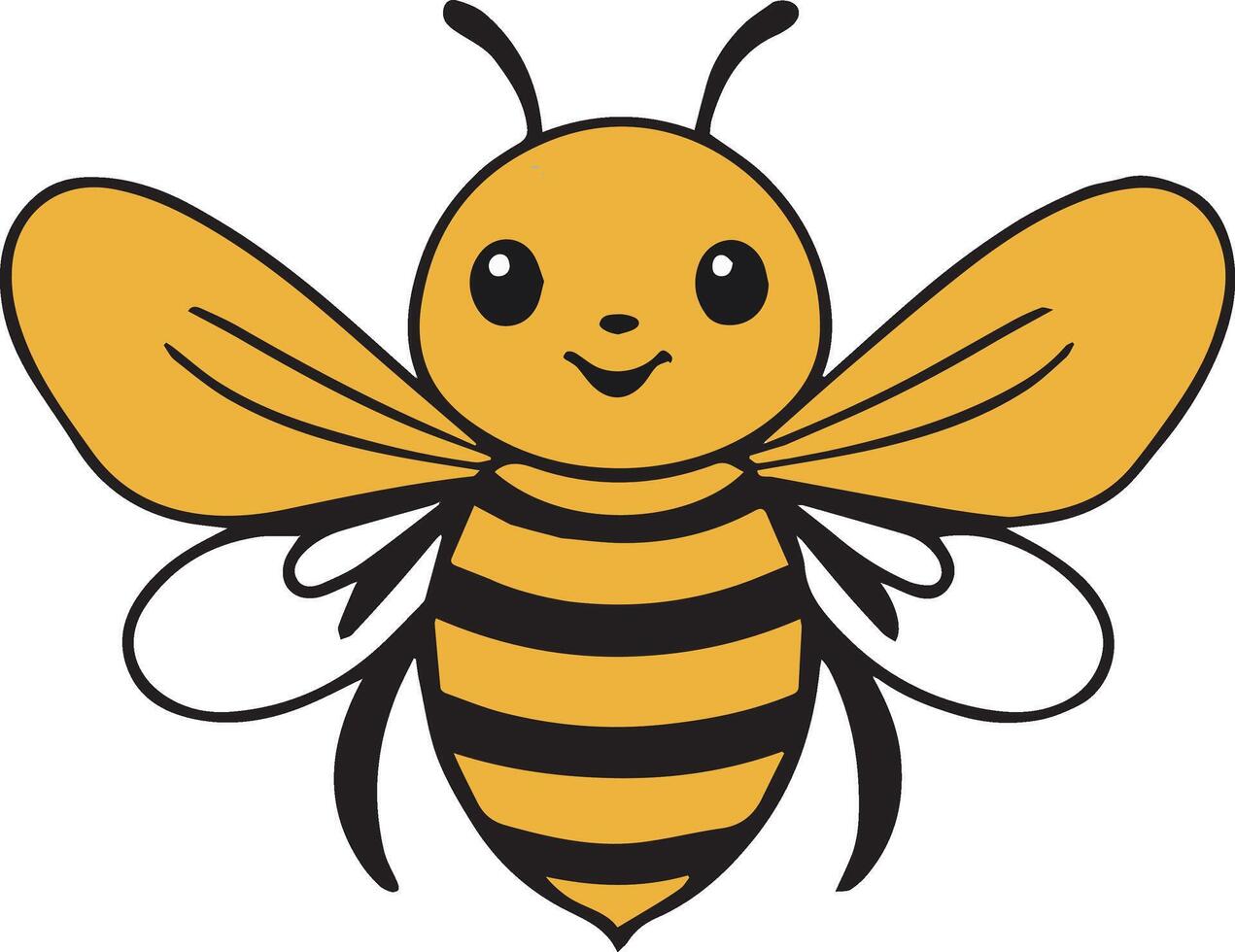 Happy Cartoon Bee Character with vector