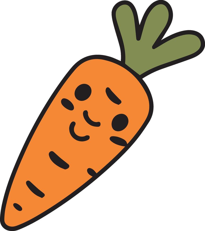 Simple Hand Drawn Cartoon Carrot vector
