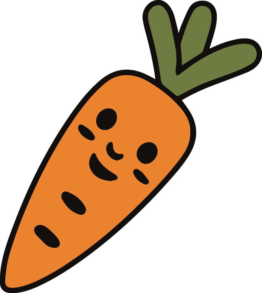 Cute Smiling Cartoon Carrot Illustration vector