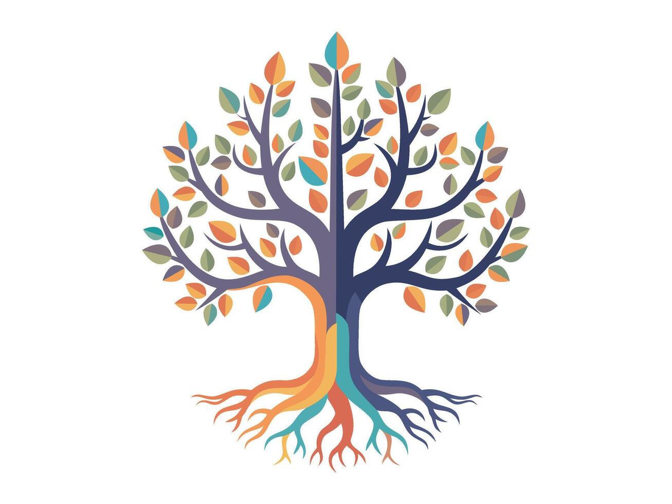 Tree of life logo concept or Trees and root. vector