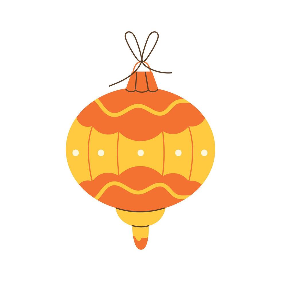 Flat-style Christmas tree toy ornament on a white background vector