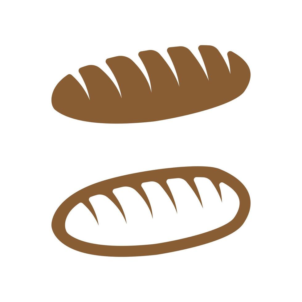 bread bakery icon design concept silhouette and outline style vector