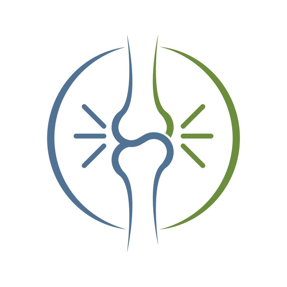 knee joint bone logo design concept creative idea vector