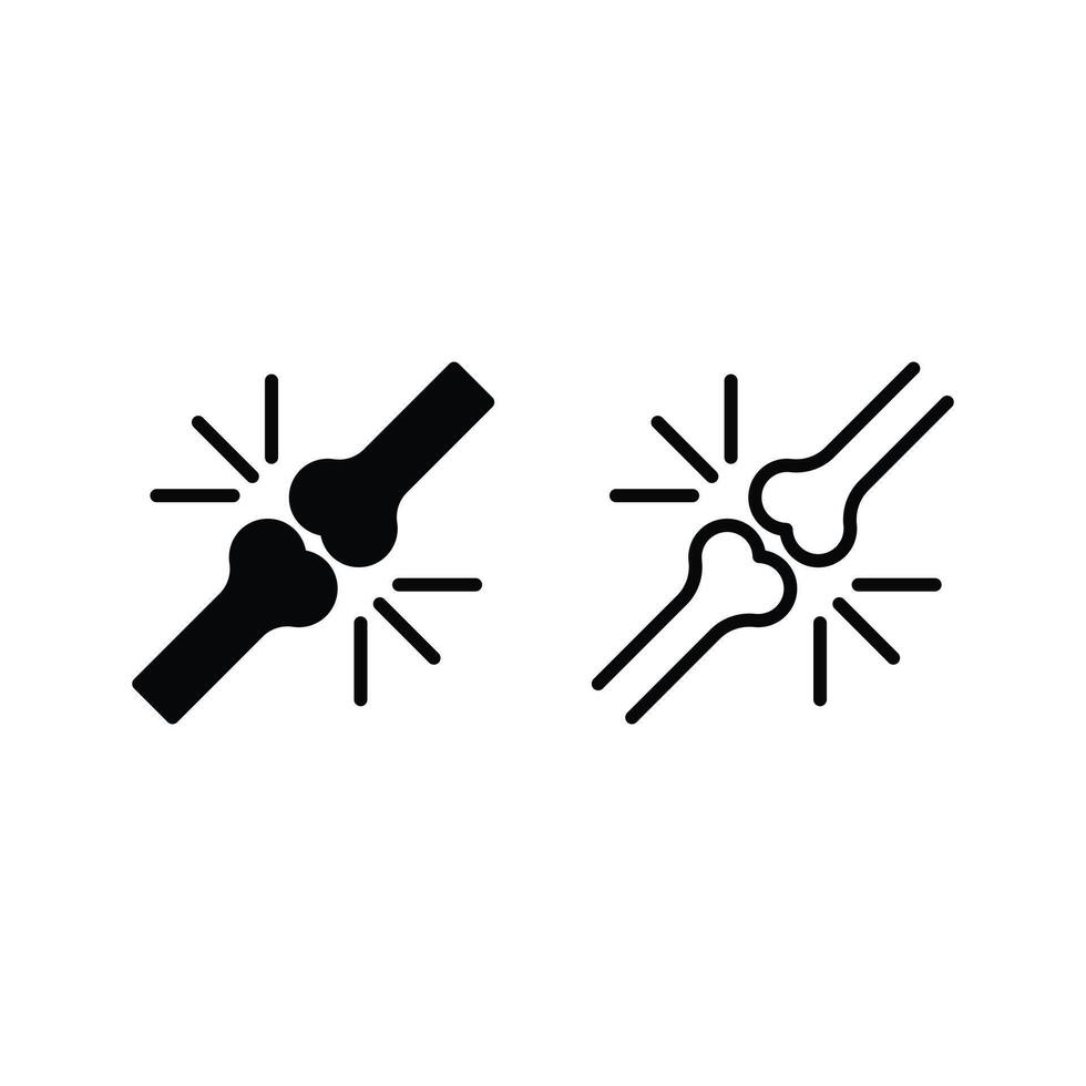 joint bone icon design concept silhouette and outline style vector