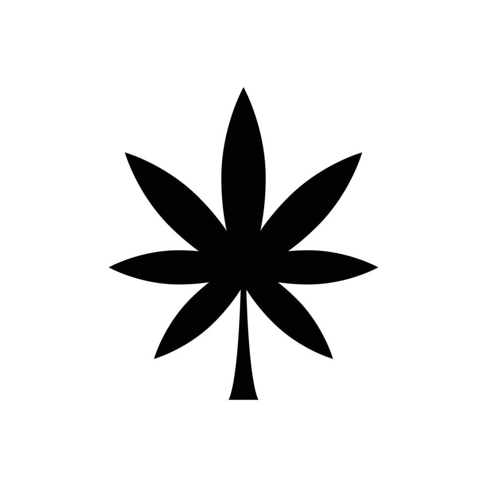 marijuana leaf icon design concept silhouette style vector