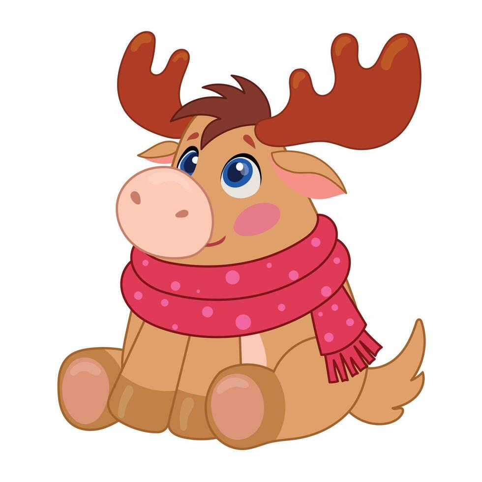 moose smiling clipart vector