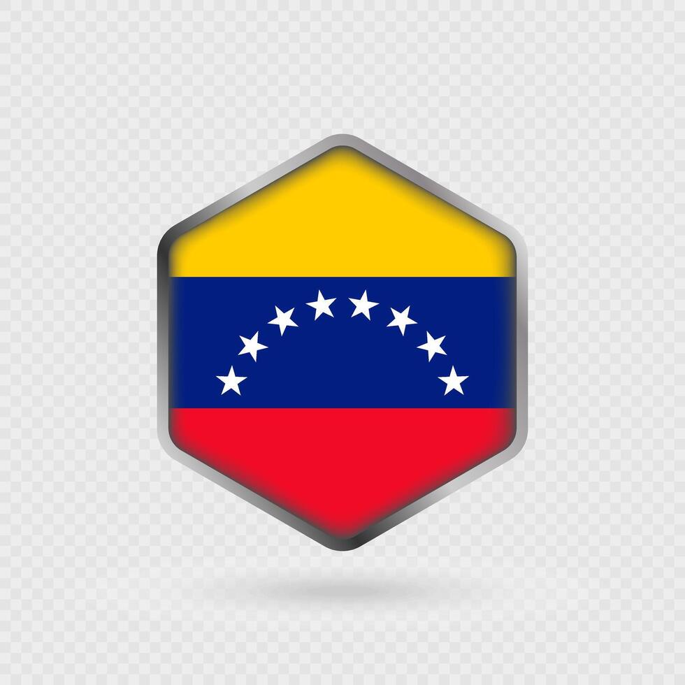 Venezuela Flag Icon in Hexagon Shape. vector